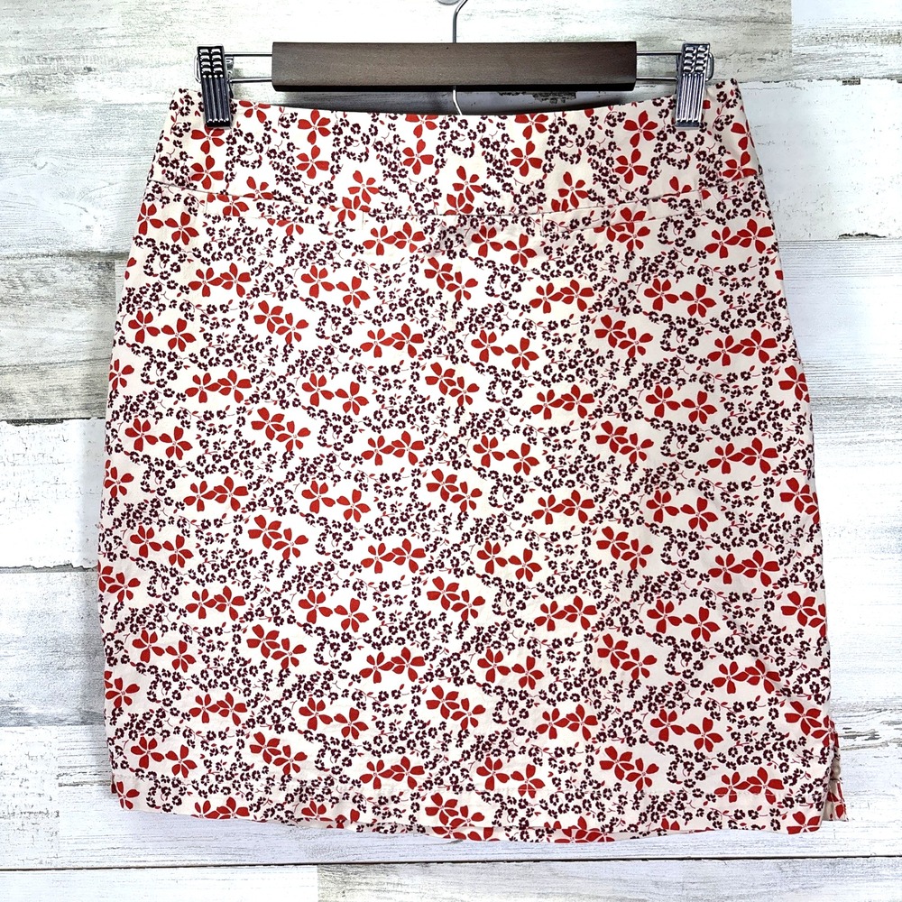 GAP Womens Cream/Purple/Orange‎ Y2K Vintage Floral Summer Mini Skirt Size 4